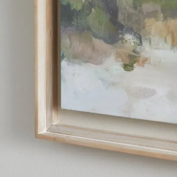 Framed Canvas Print - Blue, Wood