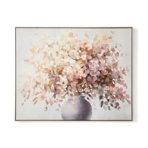 Framed Canvas Print Florals - Amber, Canvas