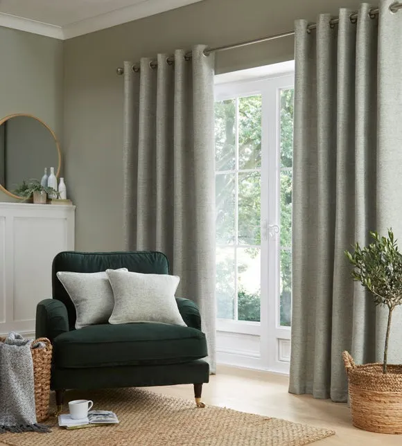 Herringbone Cushion - Sage, Textured Fabric
