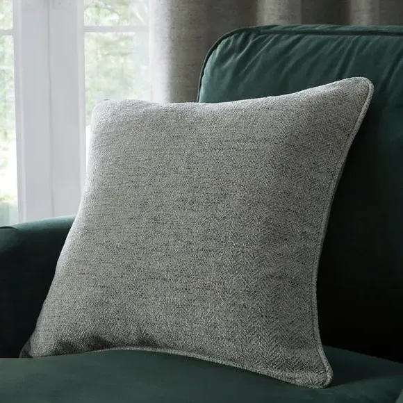 Herringbone Cushion - Sage, Textured Fabric