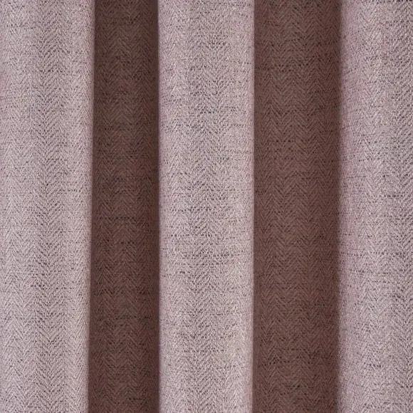 Herringbone Eyelet Curtains - Blush, Polyester