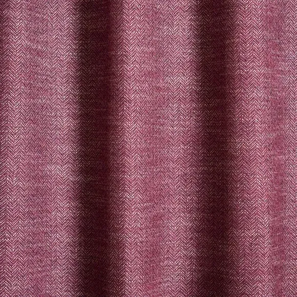 Herringbone Eyelet Curtains - Mulberry, Polyester