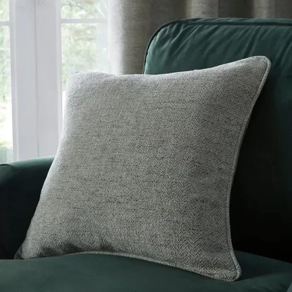 Herringbone Eyelet Curtains - Sage, Polyester