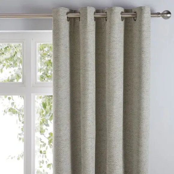 Herringbone Eyelet Curtains - Sage, Polyester