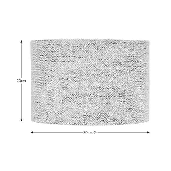 Herringbone Lamp Shade - White, Polyester