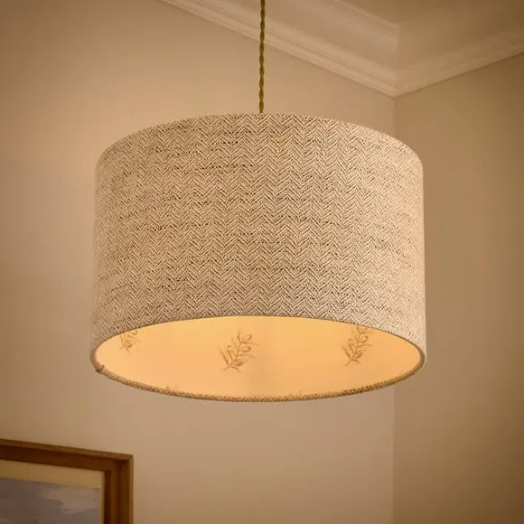 Herringbone Lamp Shade - White, Polyester