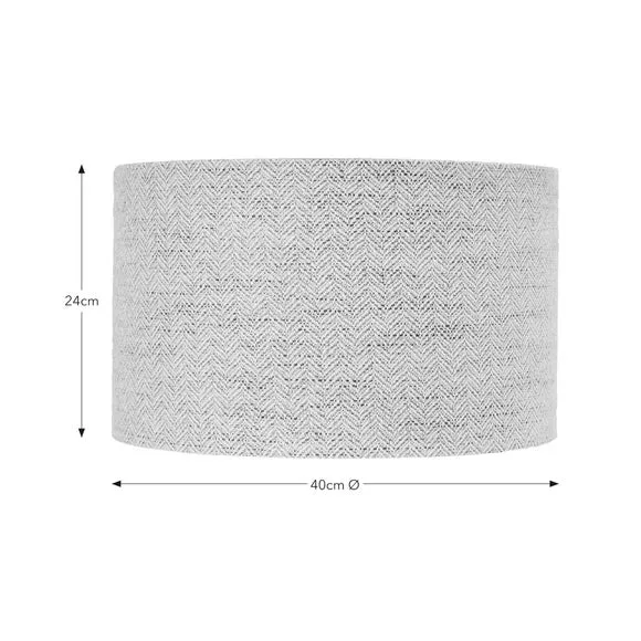 Herringbone Lamp Shade - White, Polyester