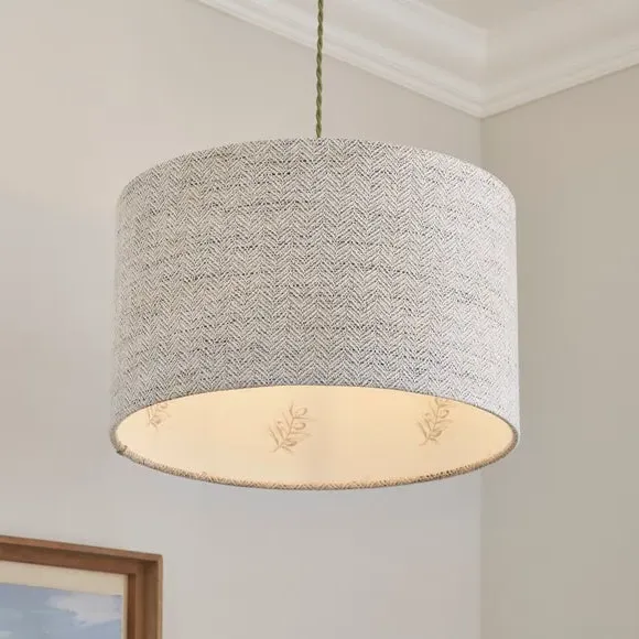 Herringbone Lamp Shade - White, Polyester