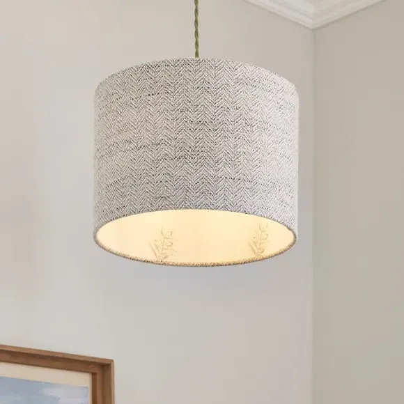 Herringbone Lamp Shade - White, Polyester image