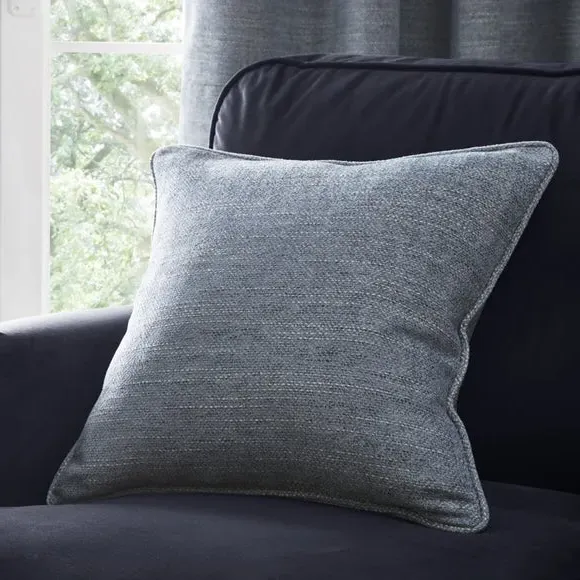 Herringbone Pencil Pleat Curtains - Ashley Blue