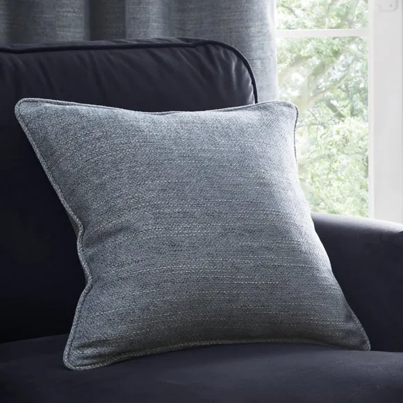 Herringbone Pencil Pleat Curtains - Ashley Blue