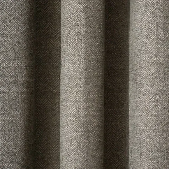 Herringbone Pencil Pleat Curtains - Olive