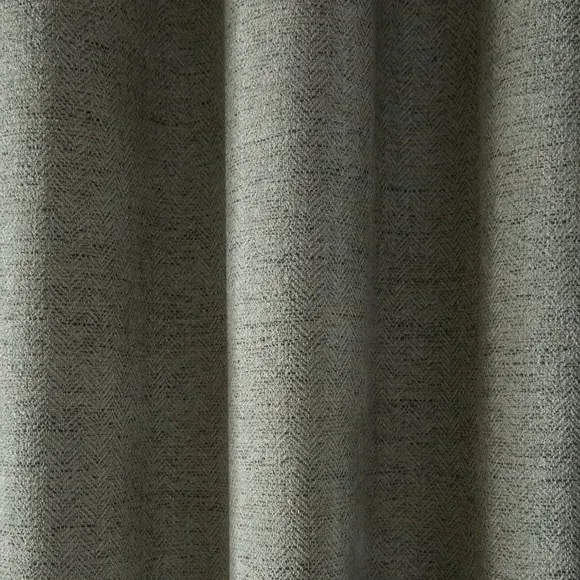 Herringbone Pencil Pleat Curtains - Sage