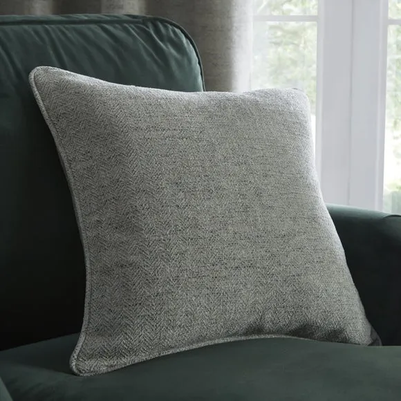 Herringbone Pencil Pleat Curtains - Sage