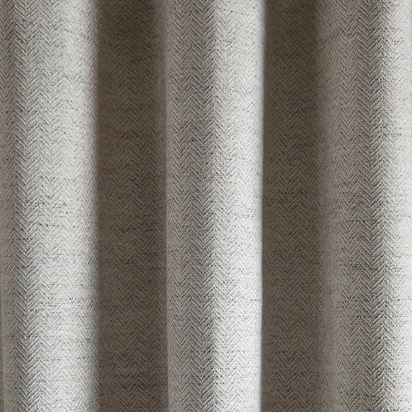 Herringbone Pencil Pleat Curtains - White
