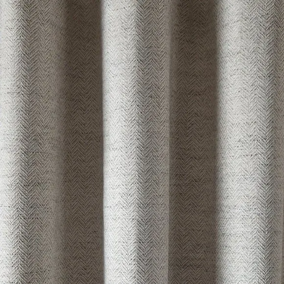 Herringbone Pencil Pleat Curtains - White
