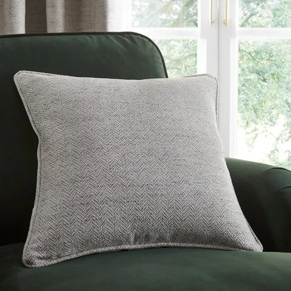 Herringbone Pencil Pleat Curtains - White