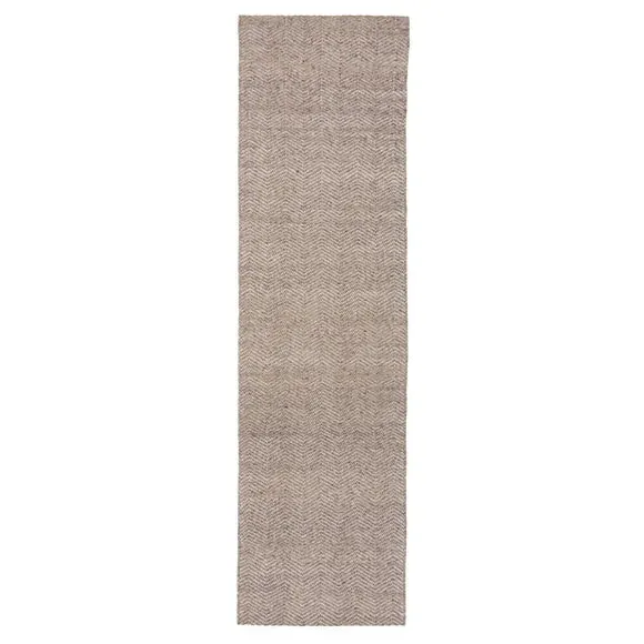 Herringbone Runner Rug with Tassels - Natural, Wool