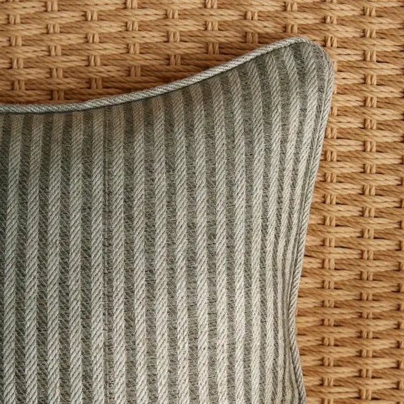 Herringbone Stripe Cushion - Olive, Polyester