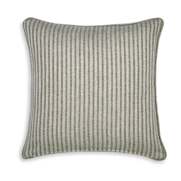Herringbone Stripe Cushion - Olive, Polyester