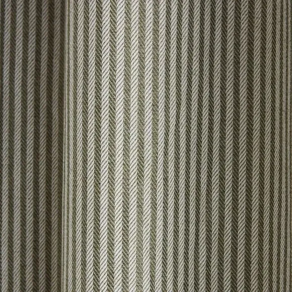 Herringbone Stripe Eyelet Curtains - Olive