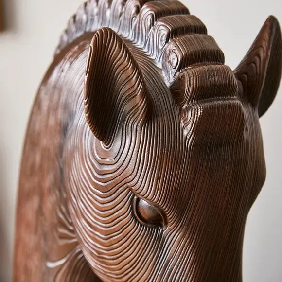 Horse Head Ornament - Brown, Polyresin