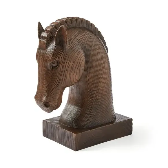 Horse Head Ornament - Brown, Polyresin