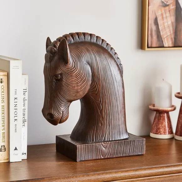 Horse Head Ornament - Brown, Polyresin image