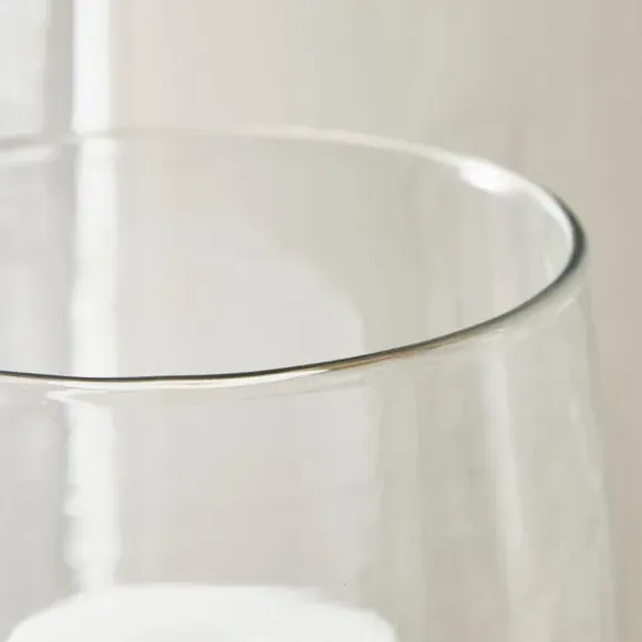 Hurricane Candle Holder - Natural, Wood Glass