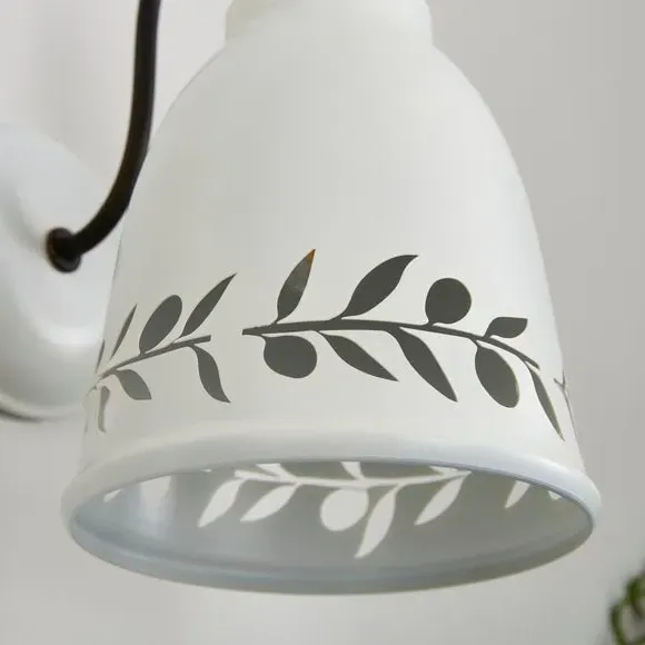 Industrial Wall Light with Cut-Out - Off-White