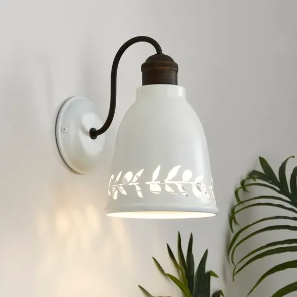 Industrial Wall Light with Cut-Out - Off-White image