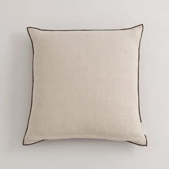 Large Square Cushion with Feather Fill - Mulberry, Linen