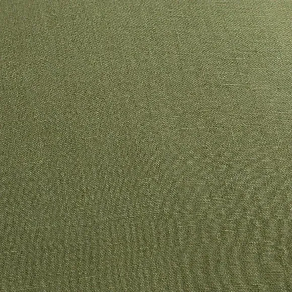Large Square Cushion with Feather Fill - Olive, Linen