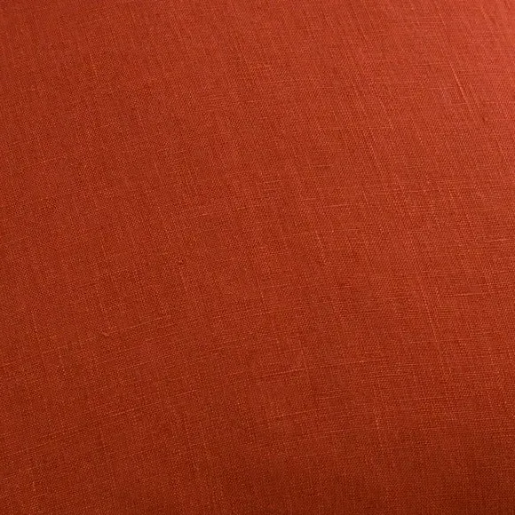 Large Square Cushion with Feather Fill - Orange, Linen