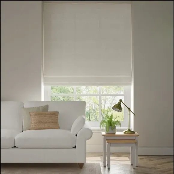 Made to Measure Roman Blind - Ivory, Boucle