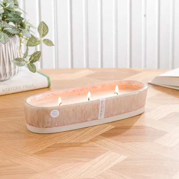 Multi Wick Candle Honey & Musk - Brown, Ceramic image