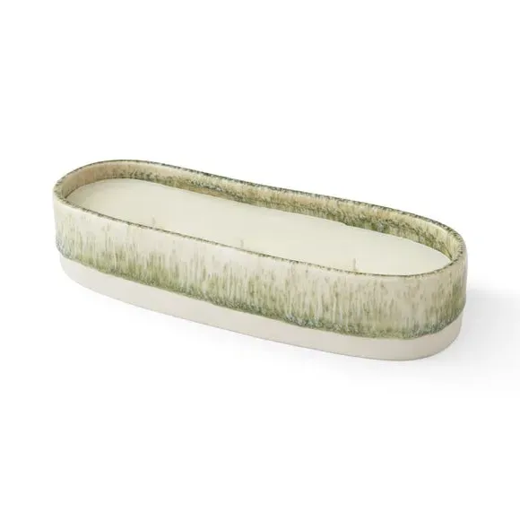 Multi Wick Candle in Ceramic Vessel - Green