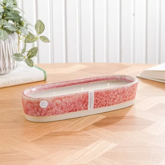 Multi Wick Candle - Red, Ceramic