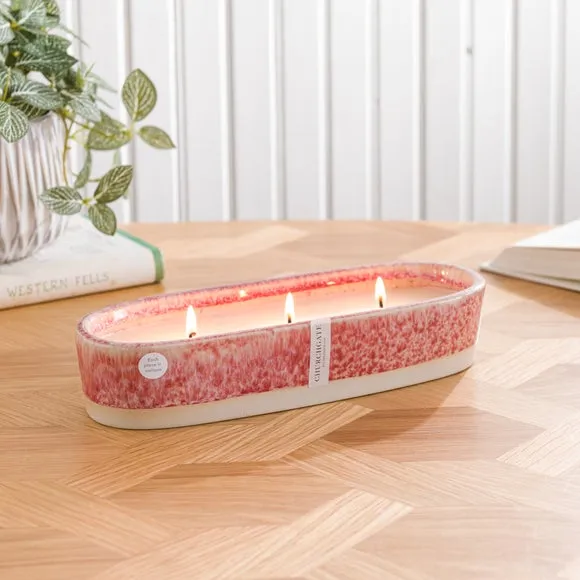 Multi Wick Candle - Red, Ceramic image