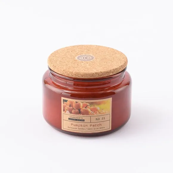 Multiwick Candle with Cork Lid - Orange, Glass