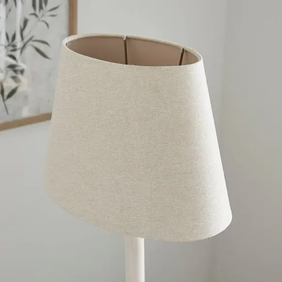 Oval Lamp Shade Art Deco - Natural, Fabric