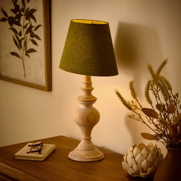 Oval Lamp Shade Art Deco - Olive, Fabric