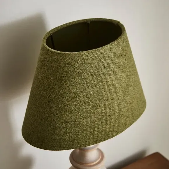 Oval Lamp Shade Art Deco - Olive, Fabric
