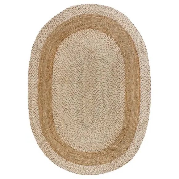 Oval Rug Hand-Crafted - Natural, Jute