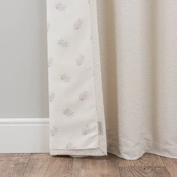 Pencil Pleat Curtains - Ivory, Boucle