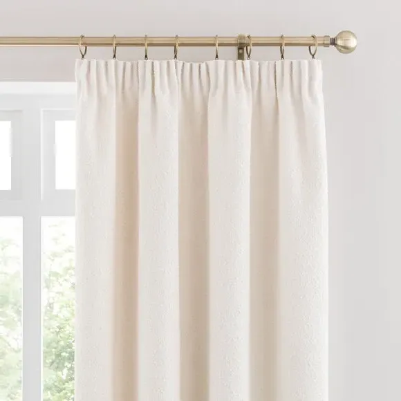 Pencil Pleat Curtains - Ivory, Boucle image
