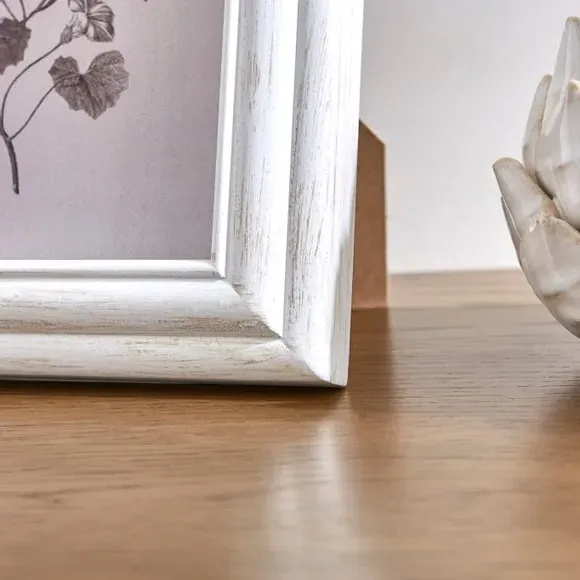 Photo Frame with Wall Fixings - White, Wood