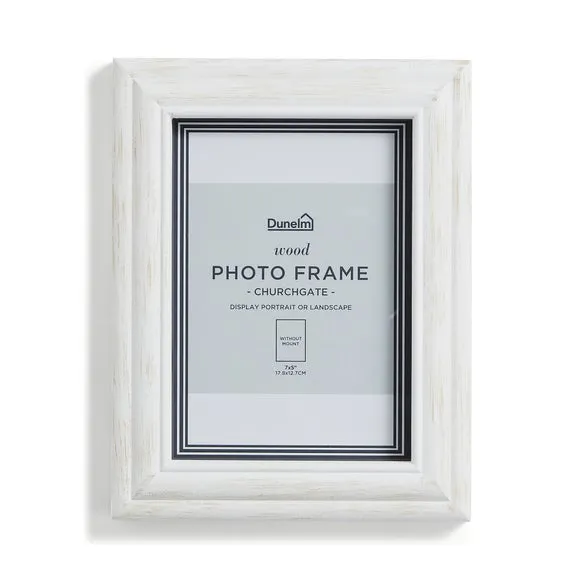 Photo Frame with Wall Fixings - White, Wood