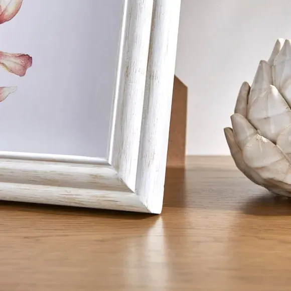Photo Frame with Wall Fixings - White, Wood