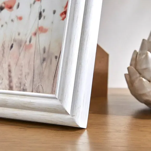 Photo Frame with Wall Fixings - White, Wood